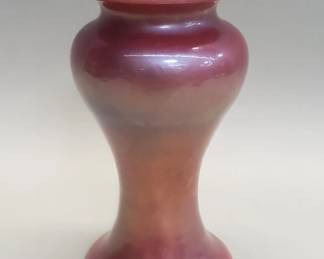 672 Lot 597 Signed Abelman studio art glass vase