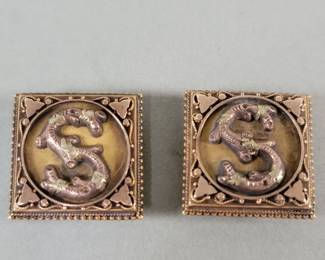 202 Lot 223 Pair of Victorian gold filled cufflinks