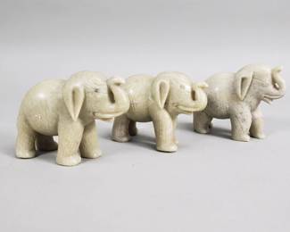 321 Lot 353 Group of carved stone elephant figurines