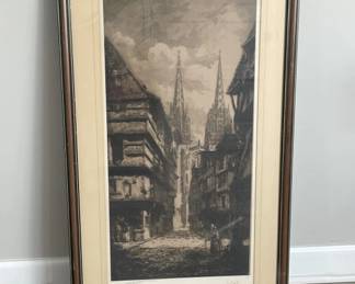 101 Lot 341h Framed copy of etching