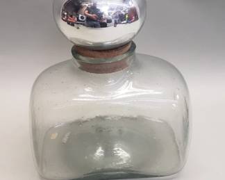581 Lot 511 Vintage Mexican hand blown glass decanter with a