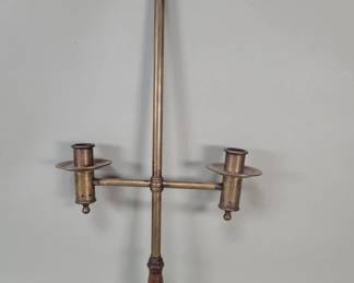 302 Lot 341 Vintage brass and wood processional candleholder