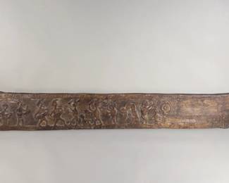139 Lot 648 Antique South Asian folk art carved wood panel