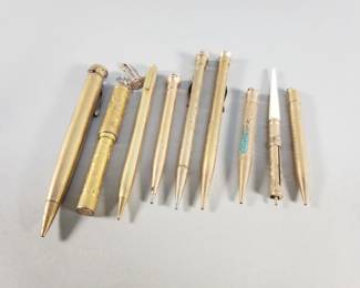 662 Lot 587 Group of vintage gold filled mechanical pencils