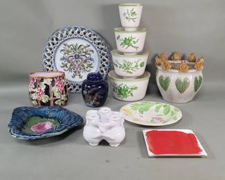 308 Lot 344 Group of vintage ceramic planters vases etc