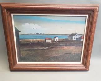 074 Lot 111 Signed Richard Clarke Hare mixed media