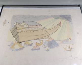 022 Lot 25 Salvador Dali signed colored etching titled Noah s Ark