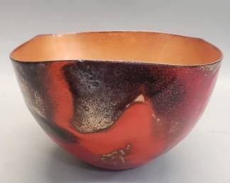 692 Lot 615 Mid century modern enamel on copper studio art