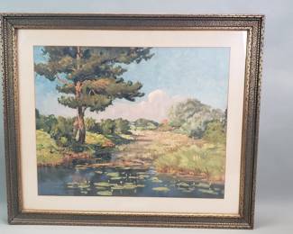 409 Lot 403 Vintage Impressionist style landscape print