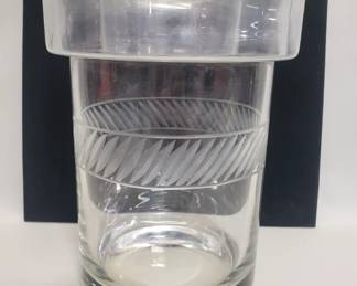212 Lot 237 Vintage 2pc glass wine bottle chiller