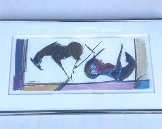 103 Lot 352h Framed and signed watercolor on paper