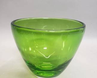 112 Lot 121 Gumps Mid century Modern green glass bowl