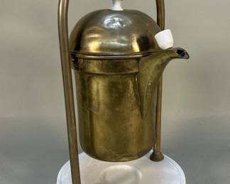121 Lot 610 Antique brass tilting coffee percolator