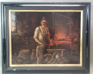 172 Lot 380 Signed J Stoll 19th century style oil on canvas painting