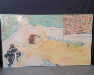 015 Lot 313 Muramasa Kudo signed mixed media Reclining with Roses