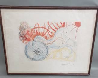026 Lot 323 Signed Salvador Dali hand colored etching