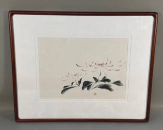 039 Lot 189 Vintage Katsumi Sugita signed ink and watercolor painting