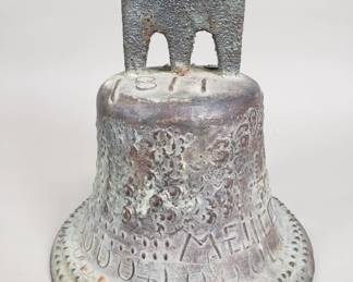 042 Lot 77 Spanish colonial style mission bronze bell dated