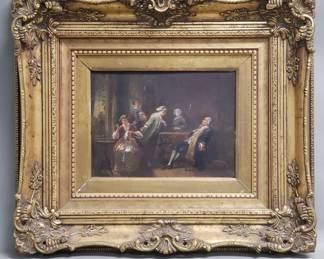 153 Lot 141 Antique oil painting on board