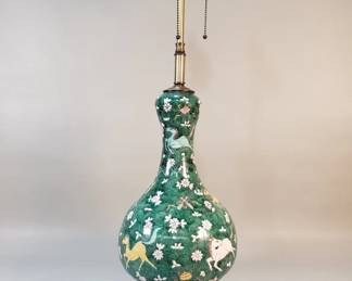 151 Lot 160 Chinese biscuit sancai glazed garlic neck