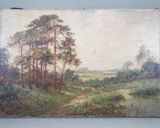 124 Lot 133 L Richard s vintage oil painting on canvas