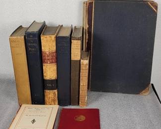 147 Lot 412h Collection of antique books and 1884 scrapbook Scrapbook full of newspaper clippings and articles from
