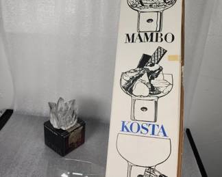 473 Lot 434h Vintage Kosta Boda Mambo air bubble goblets