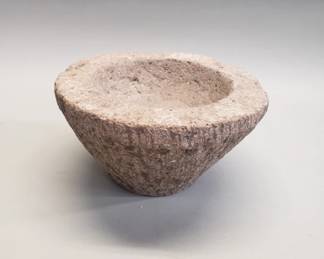 742 Lot 662 Vintage hand chiseled stone mortar