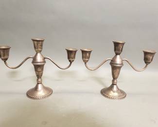 032 Lot 118 Pair of vintage Duchin Creations sterling silver weighted candelabras