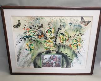 025 Lot 232 Salvador Dali Landscape Fruit and Flowers lithograph