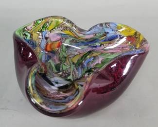 196 Lot 540 Mid century Modern Murano glass Tutti Frutti bowl