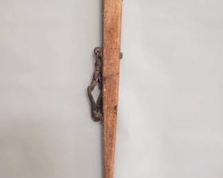 131 Lot 668 Antique iron and wood barbed wire fence stretcher