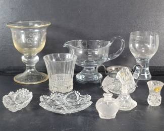 605 Lot 534 Group of vintage crystal and glass pitcher