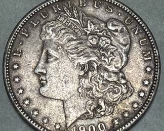 054 Lot 63 1900 Morgan silver dollar coin