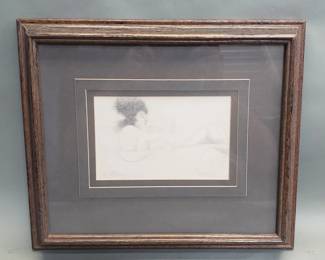 100 Lot 109 Signed Charles Bragg pencil drawing