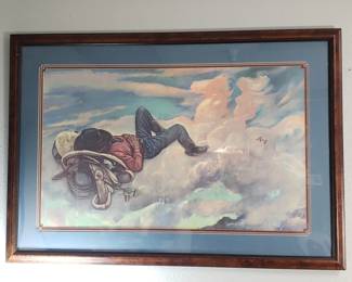 747 Lot 667 Lon Megargee Cowboy Dream print for the