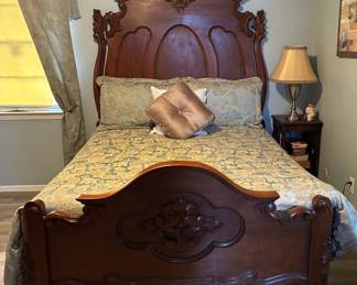 Antique Carved Wood Bed