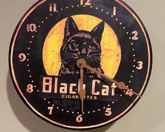 Vintage Style Black Cat Cigarettes Wall Clock
