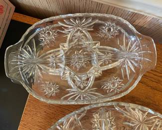 Vintage Anchor Hocking Early American Prescut Star of David Relish Dish