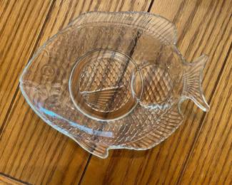 Vintage Arcoroc France Clear Glass Fish Plate