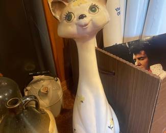 Vintage Mid-Century Long Neck Siamese Cat Figurine