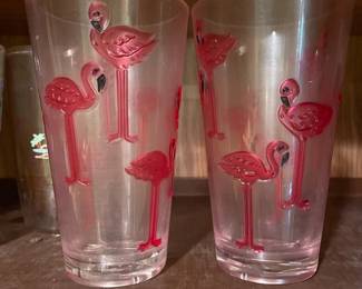 Vintage Flamingo Theme Acrylic Tumblers