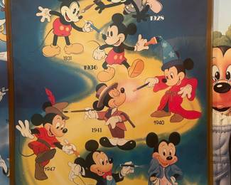 Vintage 1986 Walt Disney 'Generations' Mickey Mouse Poster