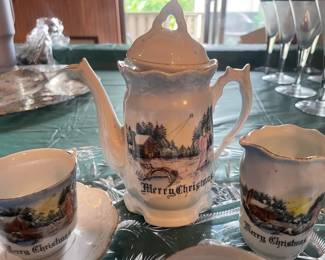 Vintage Crown Bavaria for Avon Christmas Tea Set