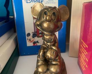 Vintage Mickey Mouse 'The Thinker' Bronze-Tone Figurine