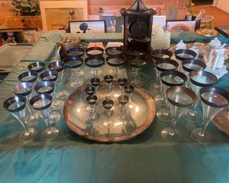 Vintage Silver Band Stemware