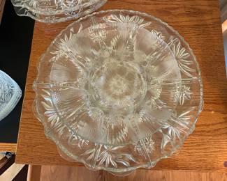 Vintage EAPG Paneled Thistle Pattern Serving Plate