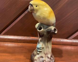 Vintage Ceramic Parrot Figural Bud Vase
