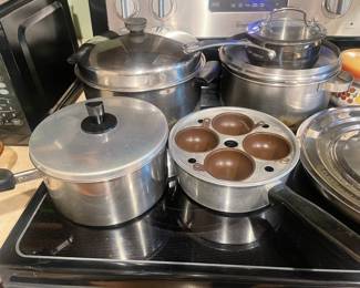 Vintage Aluminum Egg Poacher Pan
