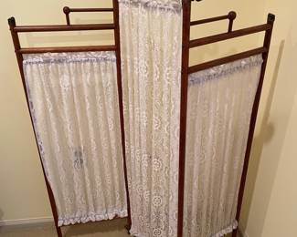 Vintage Three-Panel Folding Dressing Screen